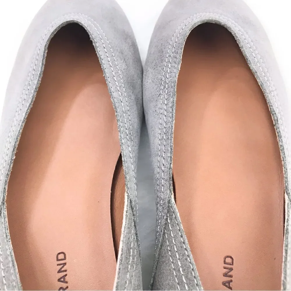 Lucky Brand ALBA Titanium Gray Leather Slip On Ballet Flats  New without Box